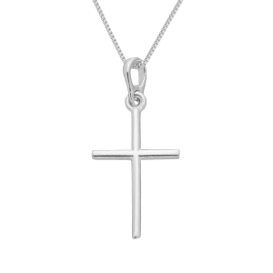 Colar Masculino 70cm de Cruz Lisa em Prata 925